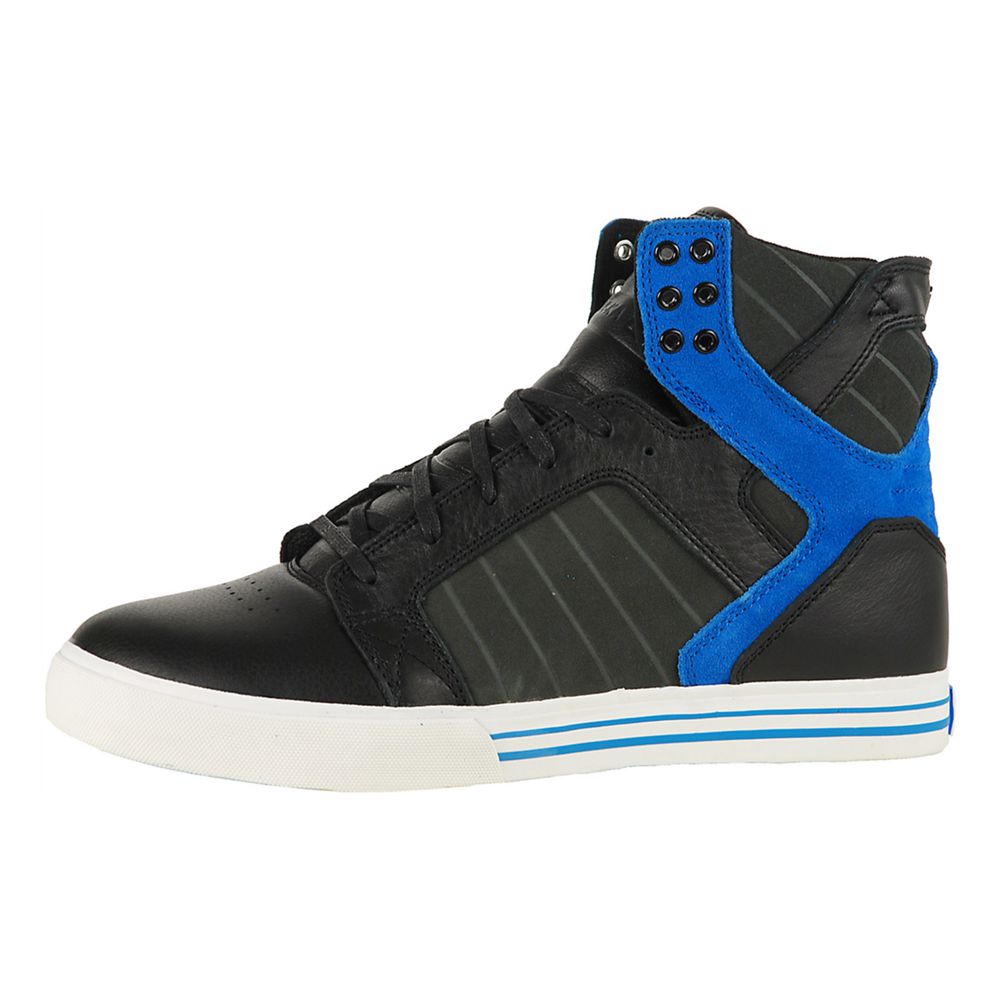 Baskets Montantes Supra SkyTop Noir Bleu Black/Grey/Blue Homme | DTH-44323523